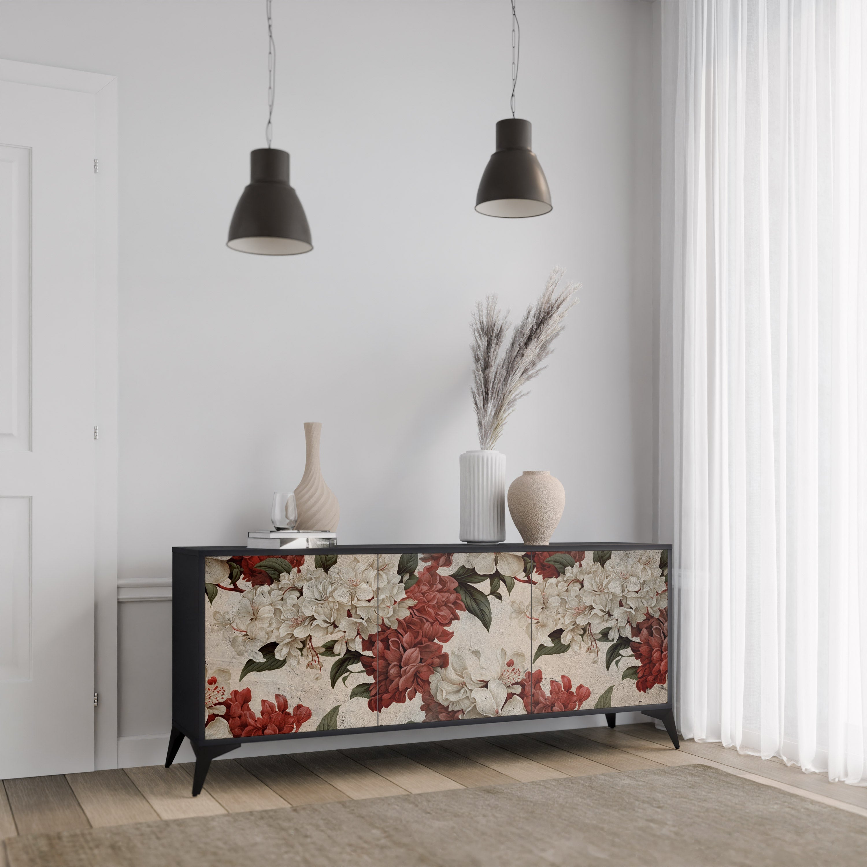 EPHEMERAL DAYS Sideboard mit 3 Türen in Schwarz