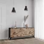 PETAL DISTINGUISH Sideboard mit 3 Türen in Schwarz