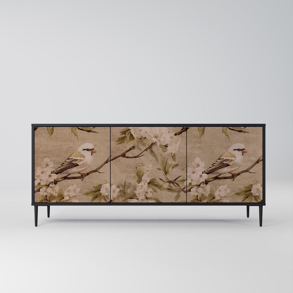 PETAL DISTINGUISH Sideboard mit 3 Türen in Schwarz