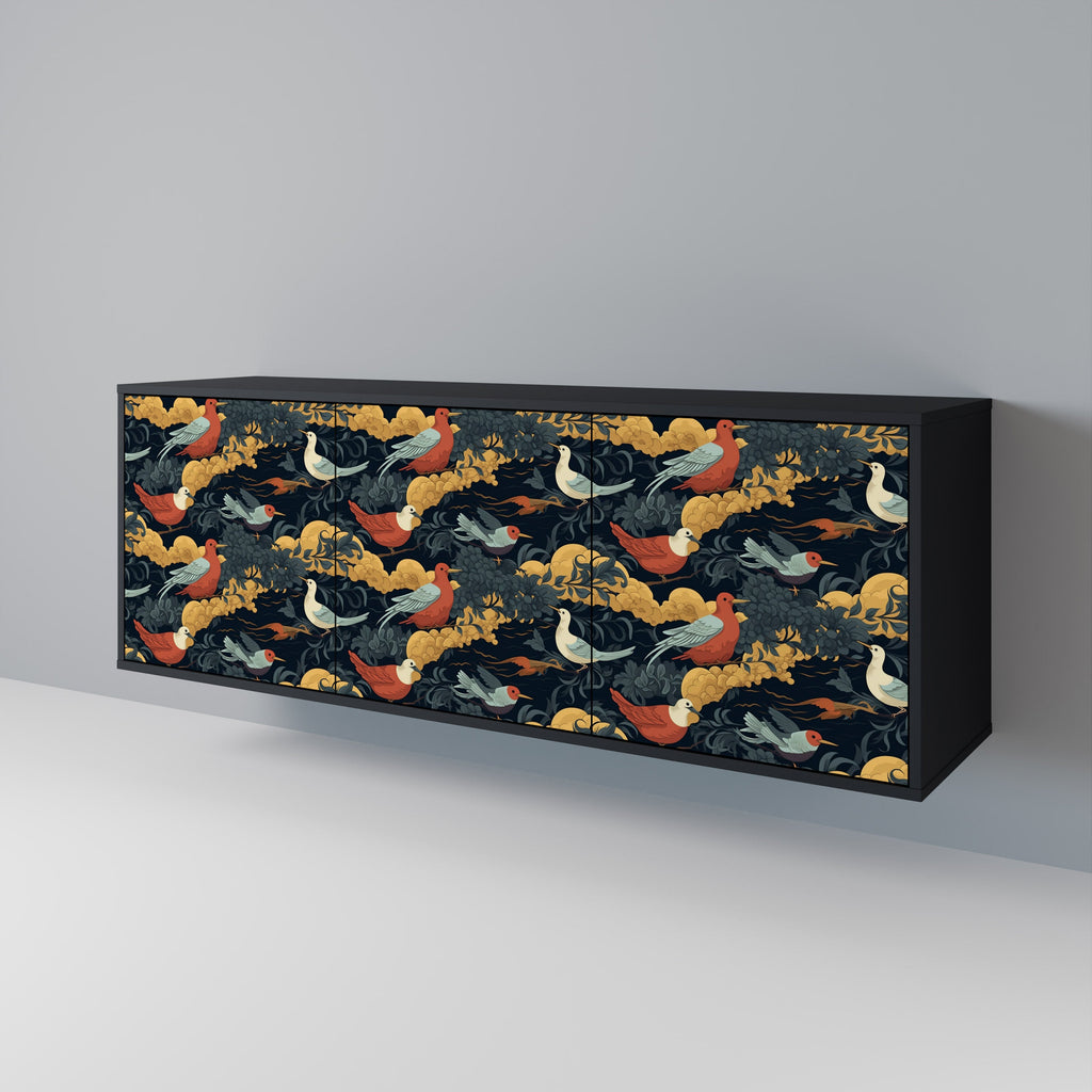 FOWLY DAZE 3-Door Sideboard in Black Finish