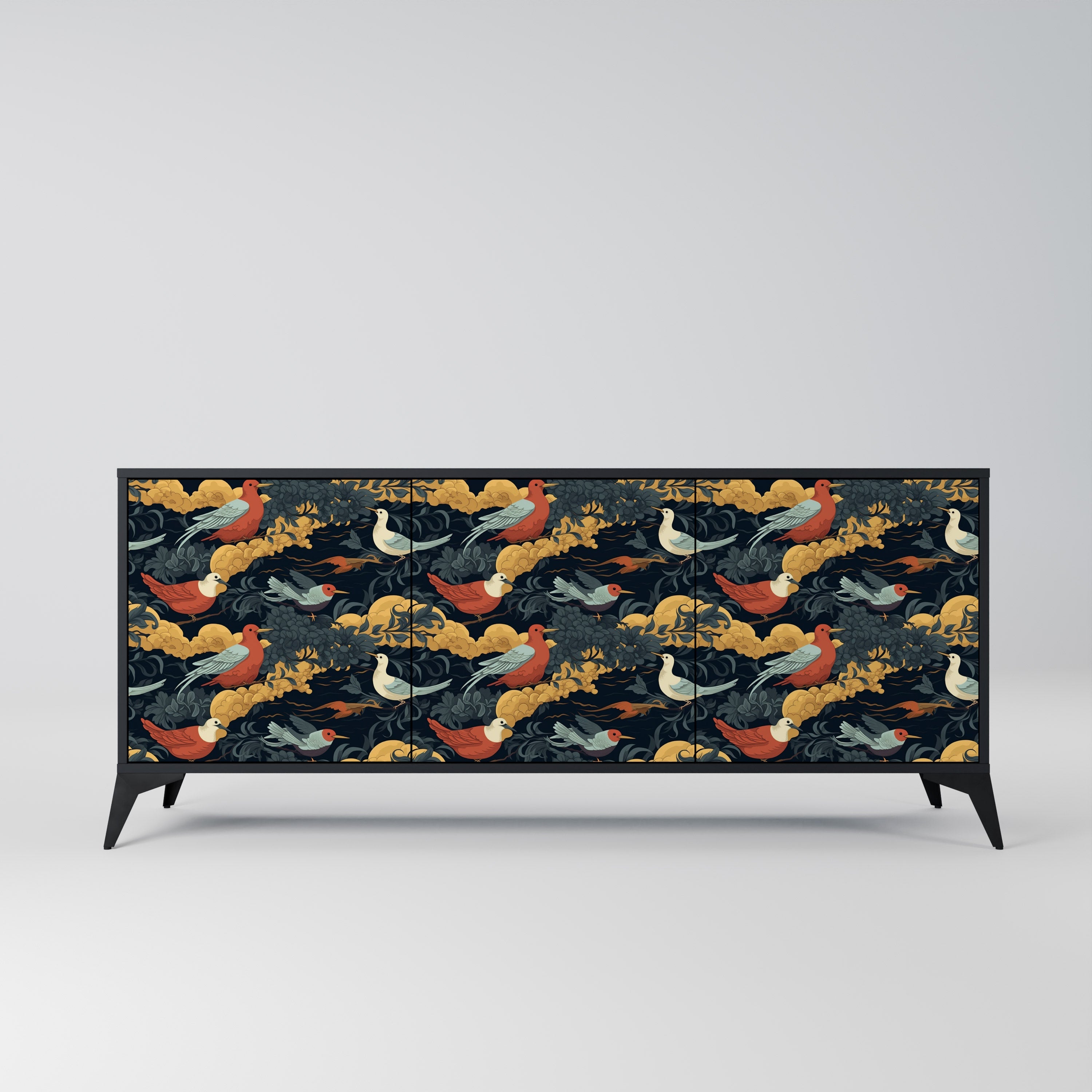 FOWLY DAZE 3-Door Sideboard in Black Finish