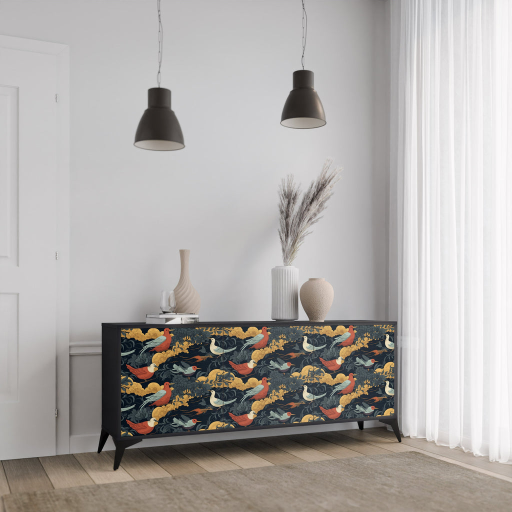 FOWLY DAZE 3-Door Sideboard in Black Finish