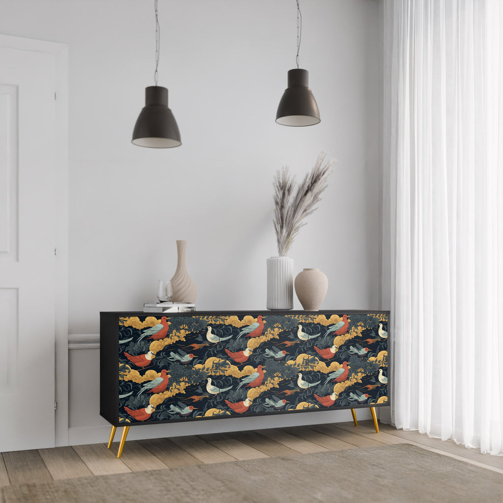 FOWLY DAZE 3-Door Sideboard in Black Finish