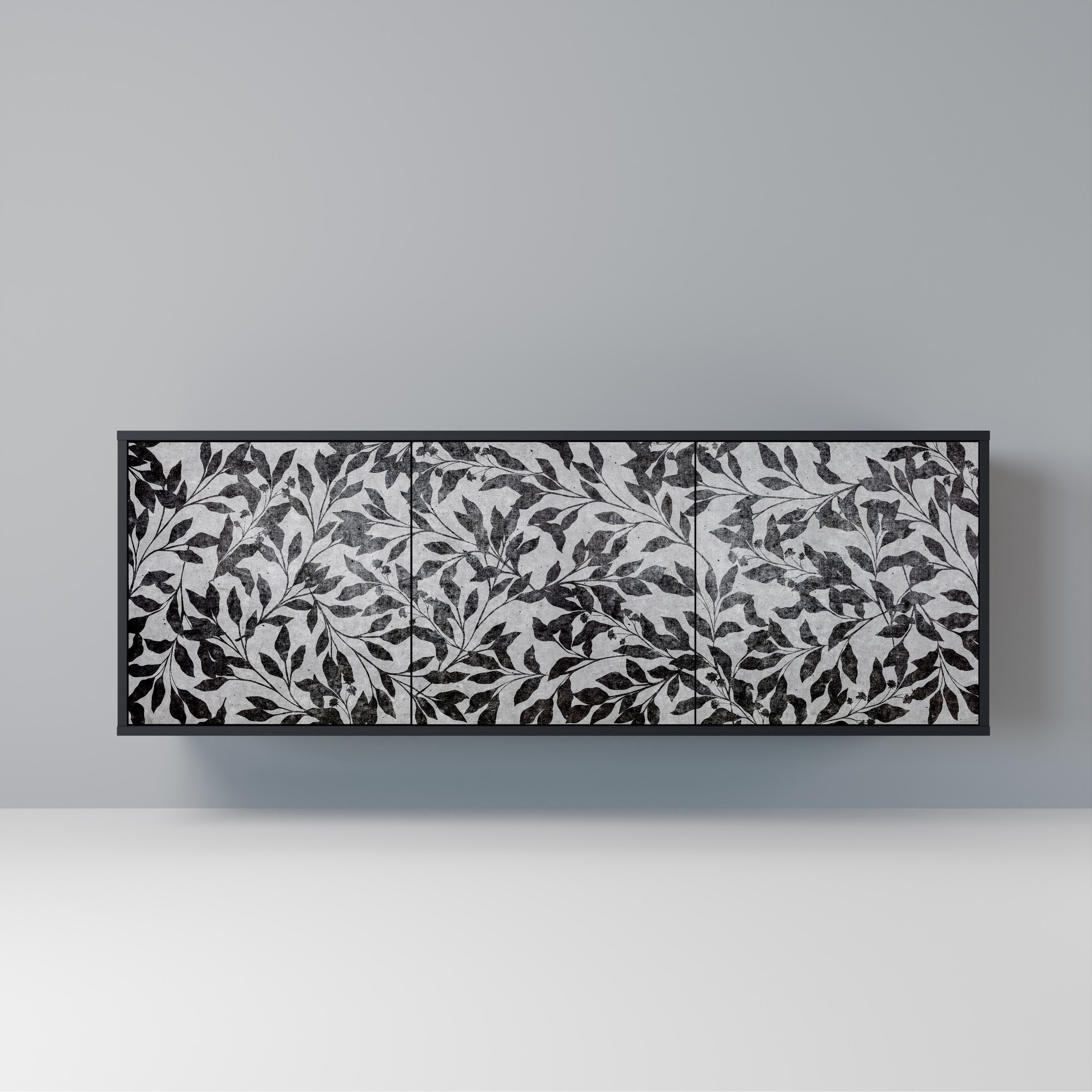 CHARCOAL SPROUT Sideboard mit 3 Türen in Schwarz