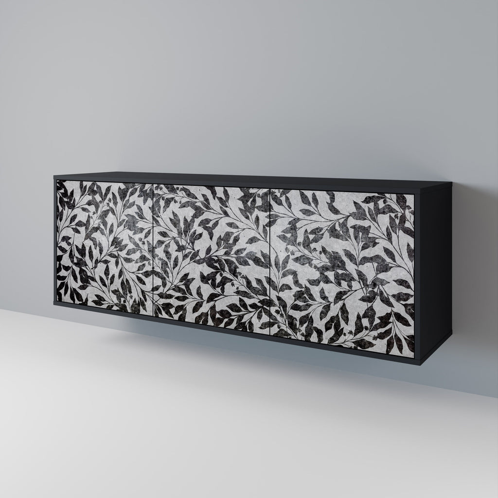 CHARCOAL SPROUT Sideboard mit 3 Türen in Schwarz