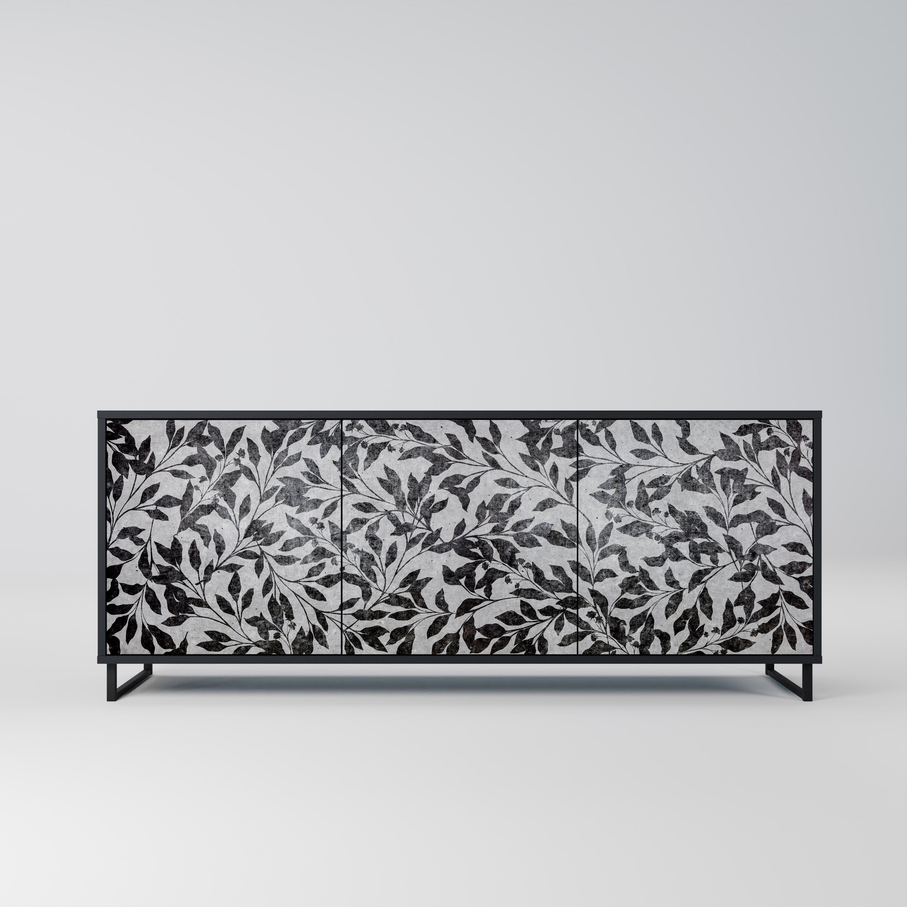 CHARCOAL SPROUT Sideboard mit 3 Türen in Schwarz