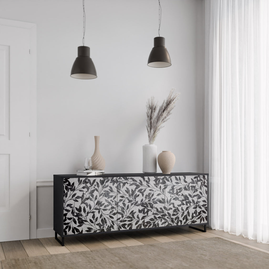 CHARCOAL SPROUT Sideboard mit 3 Türen in Schwarz