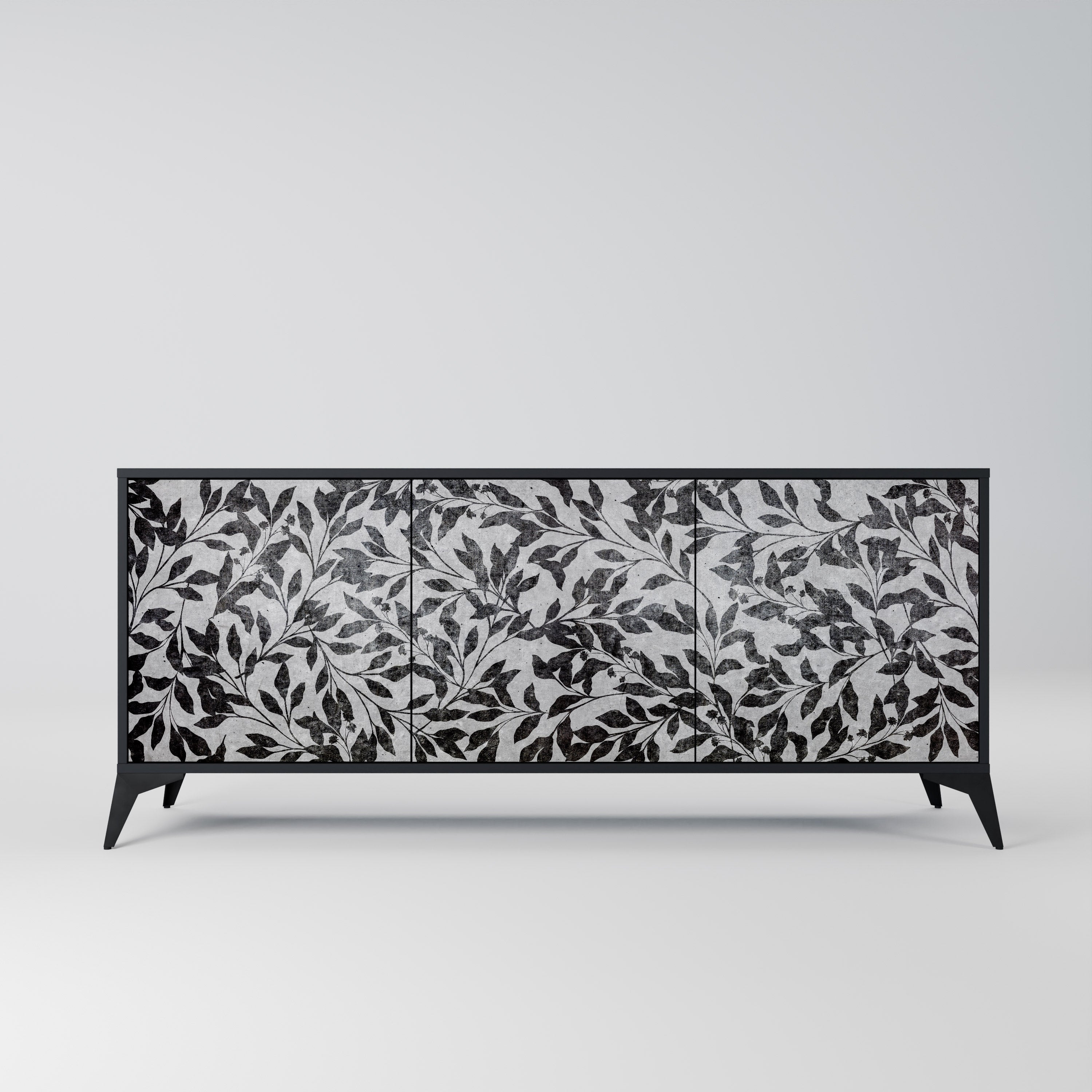 CHARCOAL SPROUT Sideboard mit 3 Türen in Schwarz