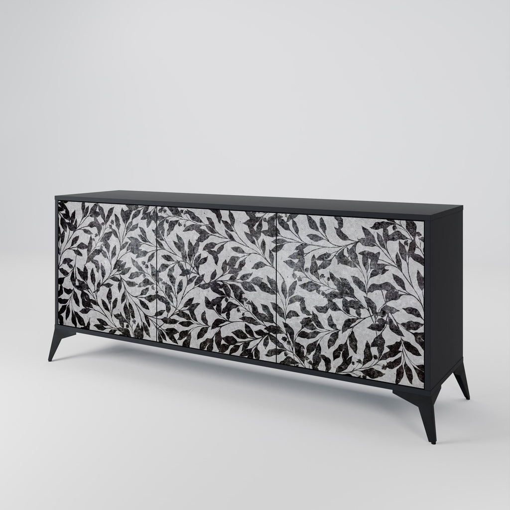 CHARCOAL SPROUT Sideboard mit 3 Türen in Schwarz