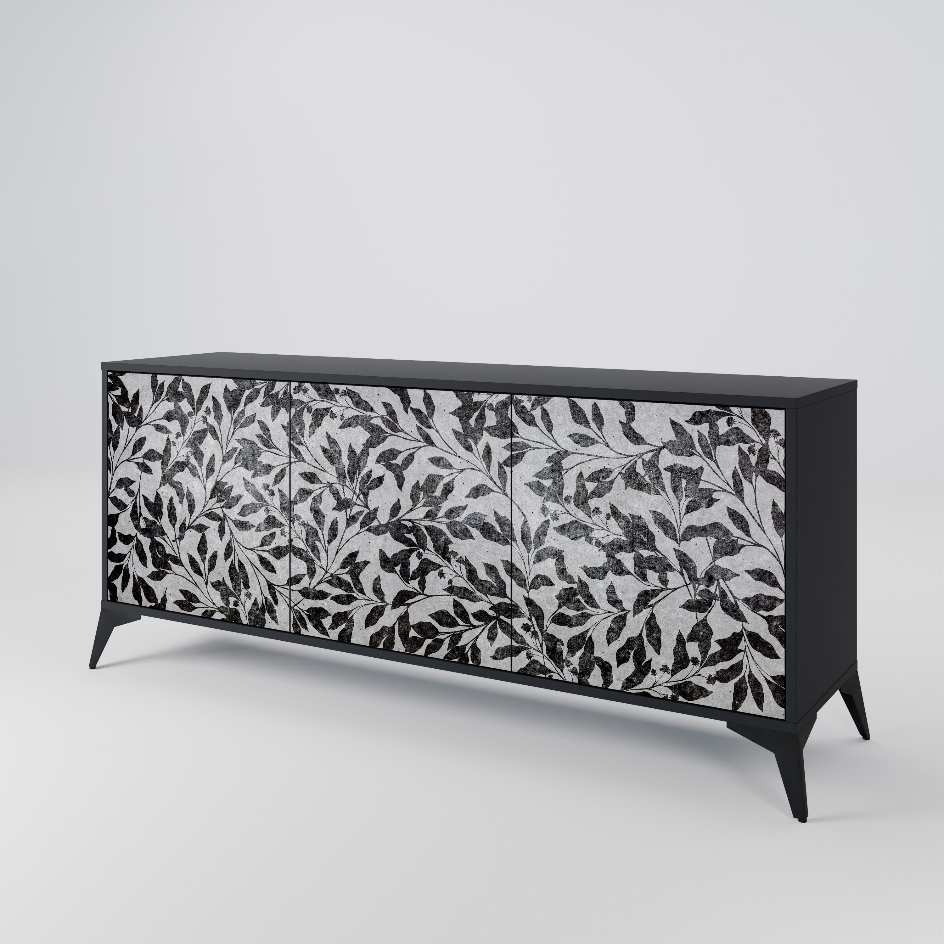 CHARCOAL SPROUT Sideboard mit 3 Türen in Schwarz