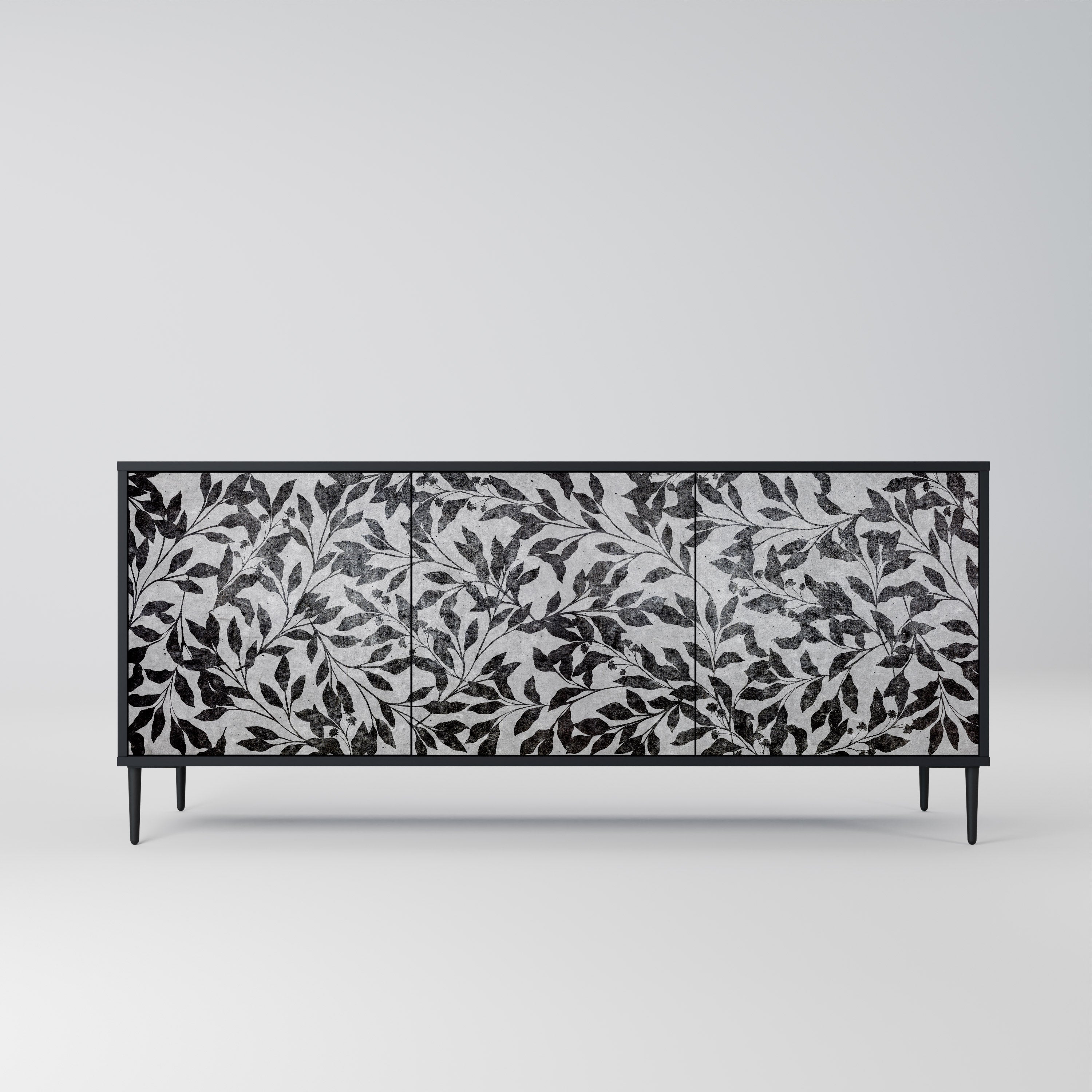 CHARCOAL SPROUT Sideboard mit 3 Türen in Schwarz
