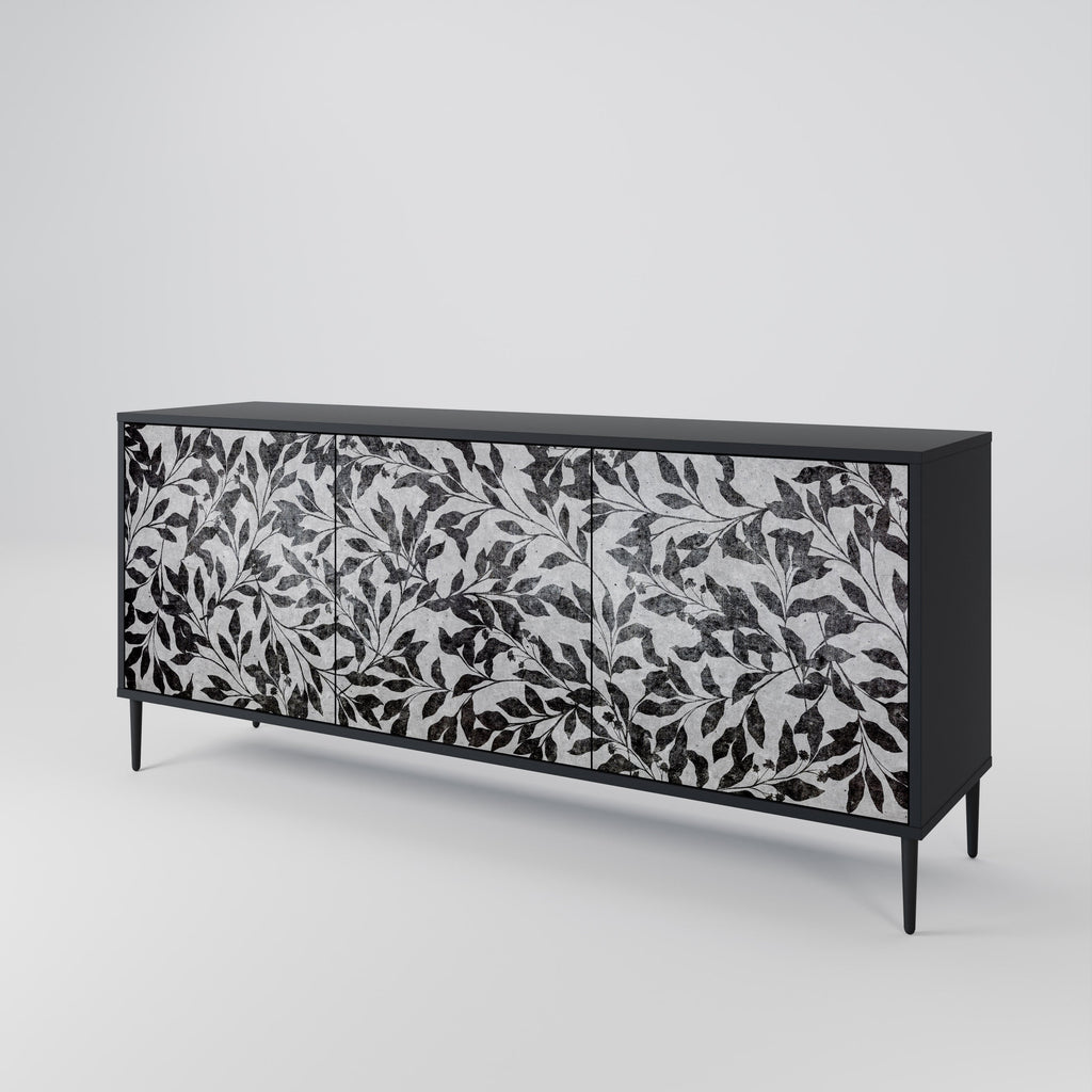 CHARCOAL SPROUT Sideboard mit 3 Türen in Schwarz