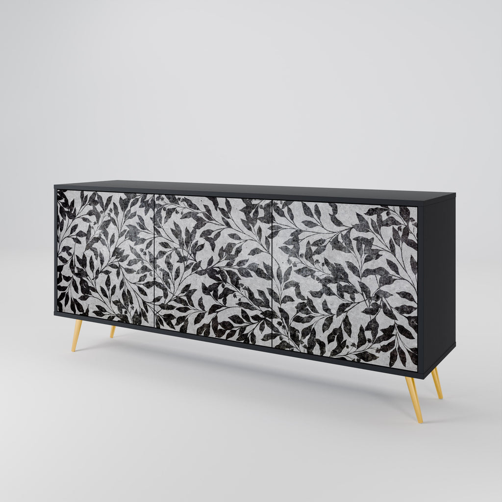 CHARCOAL SPROUT Sideboard mit 3 Türen in Schwarz
