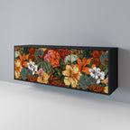 RADIANT FLORA Sideboard mit 3 Türen in Schwarz