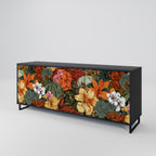 RADIANT FLORA Sideboard mit 3 Türen in Schwarz