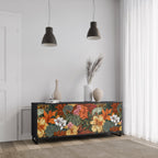 RADIANT FLORA Sideboard mit 3 Türen in Schwarz