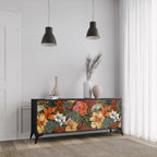 RADIANT FLORA Sideboard mit 3 Türen in Schwarz