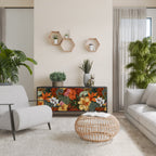 RADIANT FLORA Sideboard mit 3 Türen in Schwarz