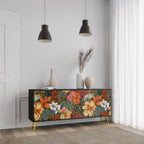 RADIANT FLORA Sideboard mit 3 Türen in Schwarz