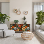 RADIANT FLORA Sideboard mit 3 Türen in Schwarz