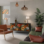 RADIANT FLORA Sideboard mit 3 Türen in Schwarz