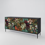 BOTANICAL EMERGENCE Sideboard mit 3 Türen in Schwarz