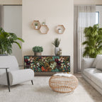 BOTANICAL EMERGENCE Sideboard mit 3 Türen in Schwarz