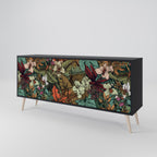 BOTANICAL EMERGENCE Sideboard mit 3 Türen in Schwarz