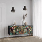 BOTANICAL EMERGENCE Sideboard mit 3 Türen in Schwarz