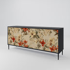 BLOOMING HARMONY 3-Door Sideboard in Black Finish