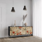 BLOOMING HARMONY 3-Door Sideboard in Black Finish