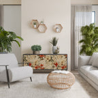 BLOOMING HARMONY 3-Door Sideboard in Black Finish