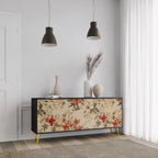 BLOOMING HARMONY 3-Door Sideboard in Black Finish