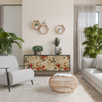 BLOOMING HARMONY 3-Door Sideboard in Black Finish