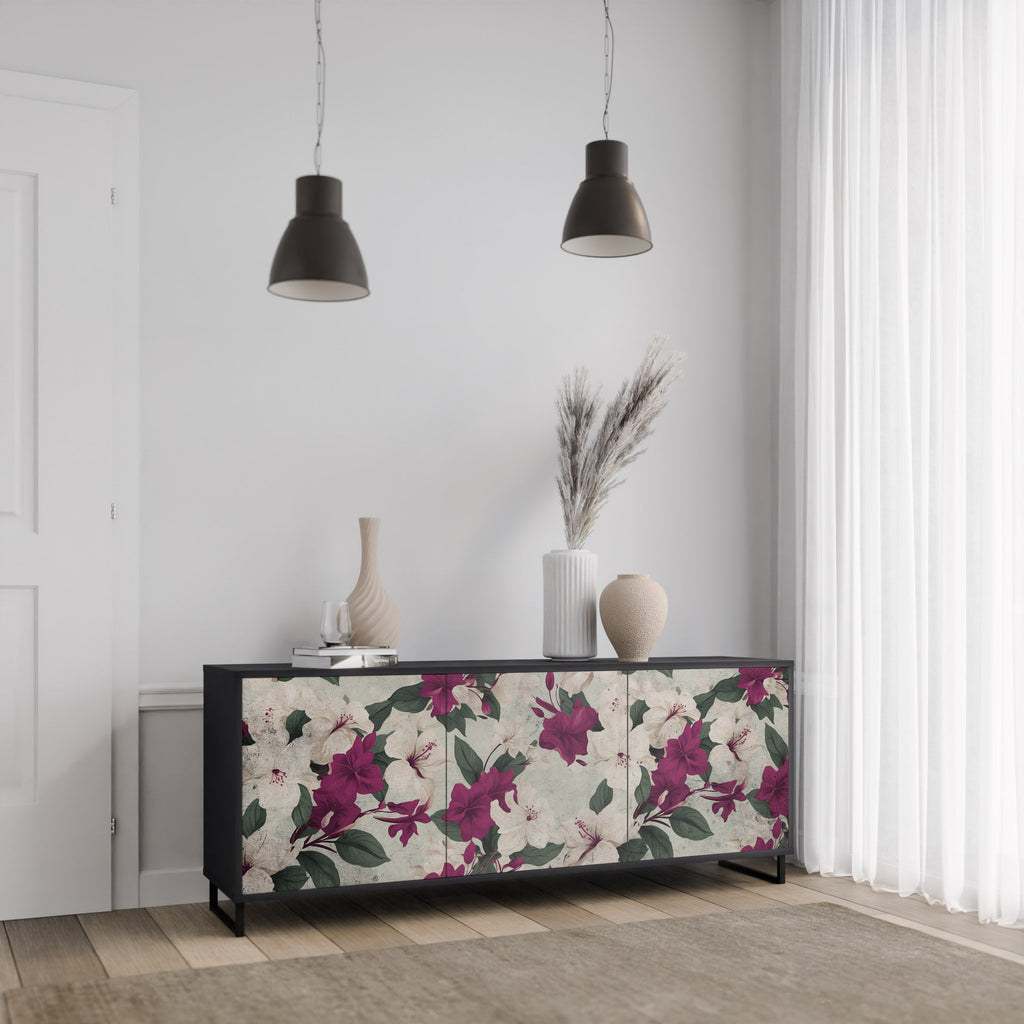 FLOWERET DREAM 3-Door Sideboard in Black Finish