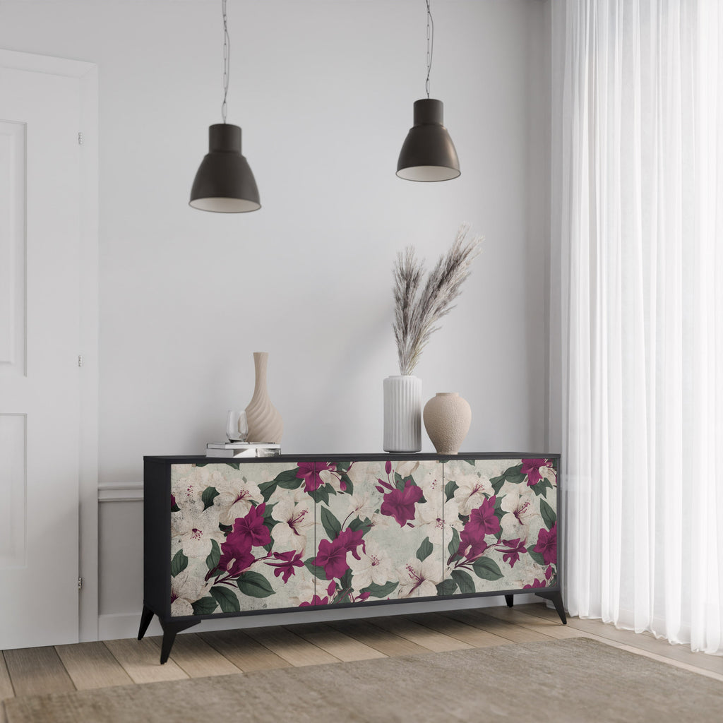 FLOWERET DREAM 3-Door Sideboard in Black Finish