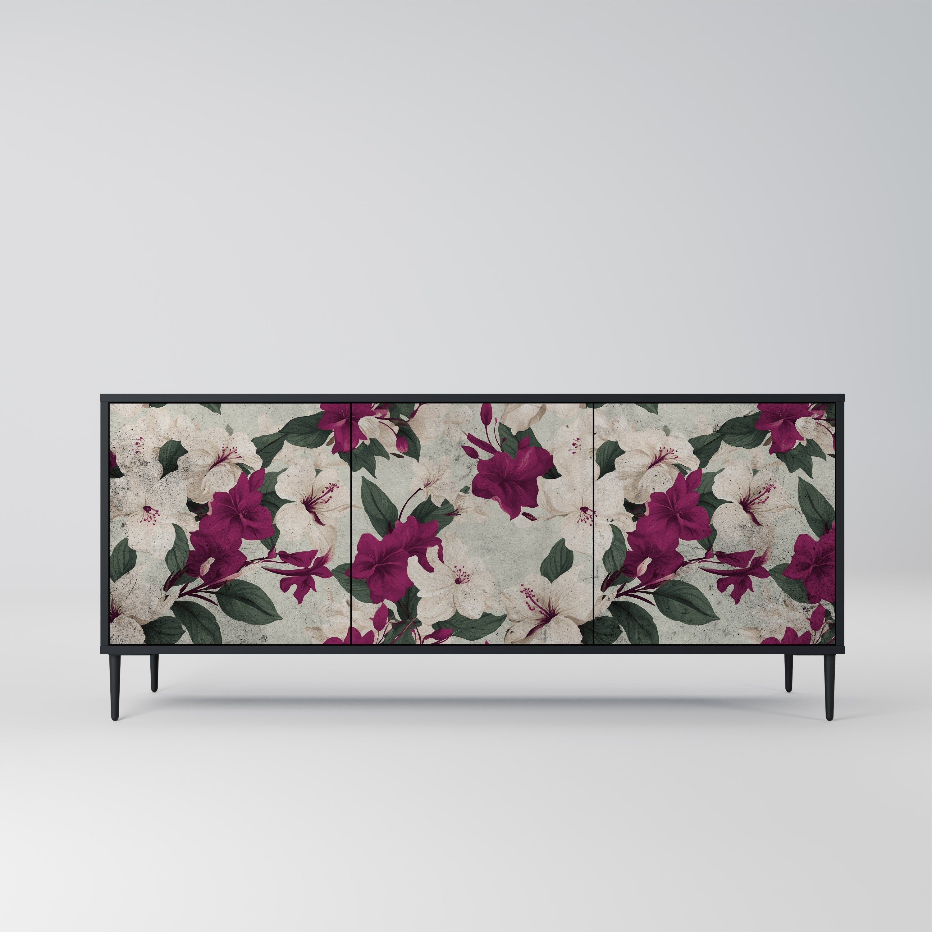 FLOWERET DREAM 3-Door Sideboard in Black Finish
