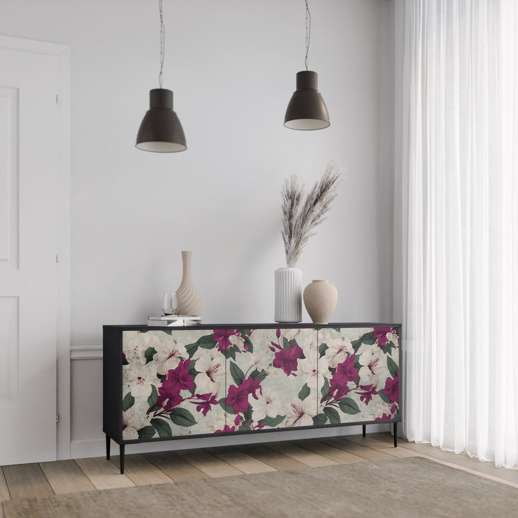 FLOWERET DREAM 3-Door Sideboard in Black Finish