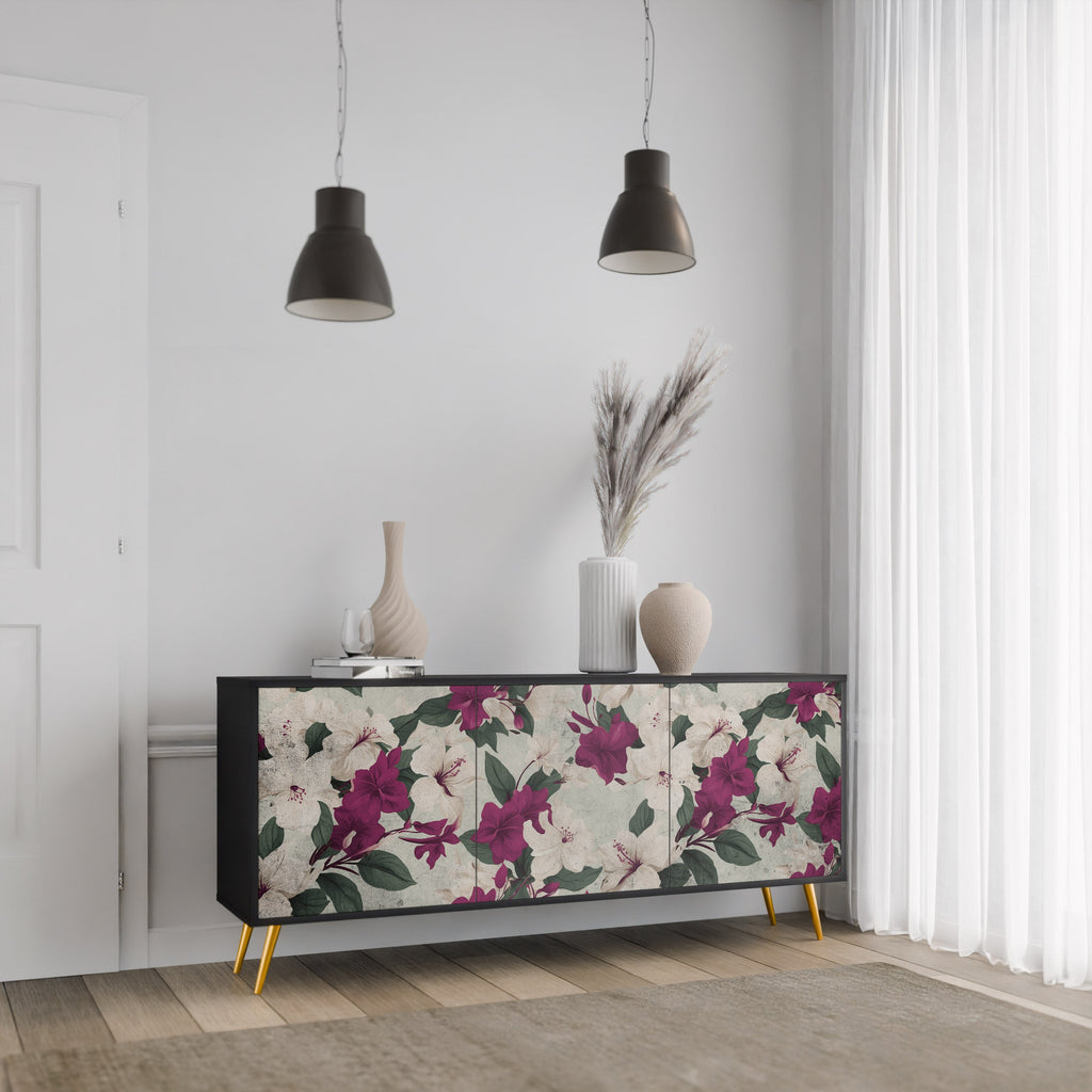 FLOWERET DREAM 3-Door Sideboard in Black Finish
