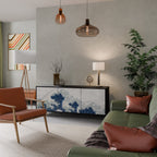 THE GREAT WAVE AT KANAGAWA Sideboard mit 3 Türen in Schwarz