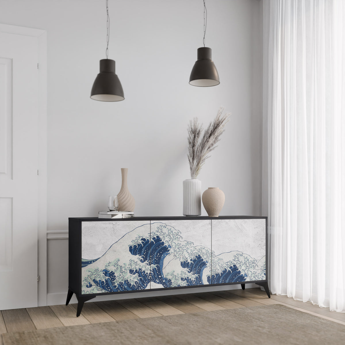THE GREAT WAVE AT KANAGAWA 3-türiges Sideboard