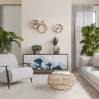 THE GREAT WAVE AT KANAGAWA Sideboard mit 3 Türen in Schwarz