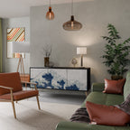 THE GREAT WAVE AT KANAGAWA Sideboard mit 3 Türen in Schwarz