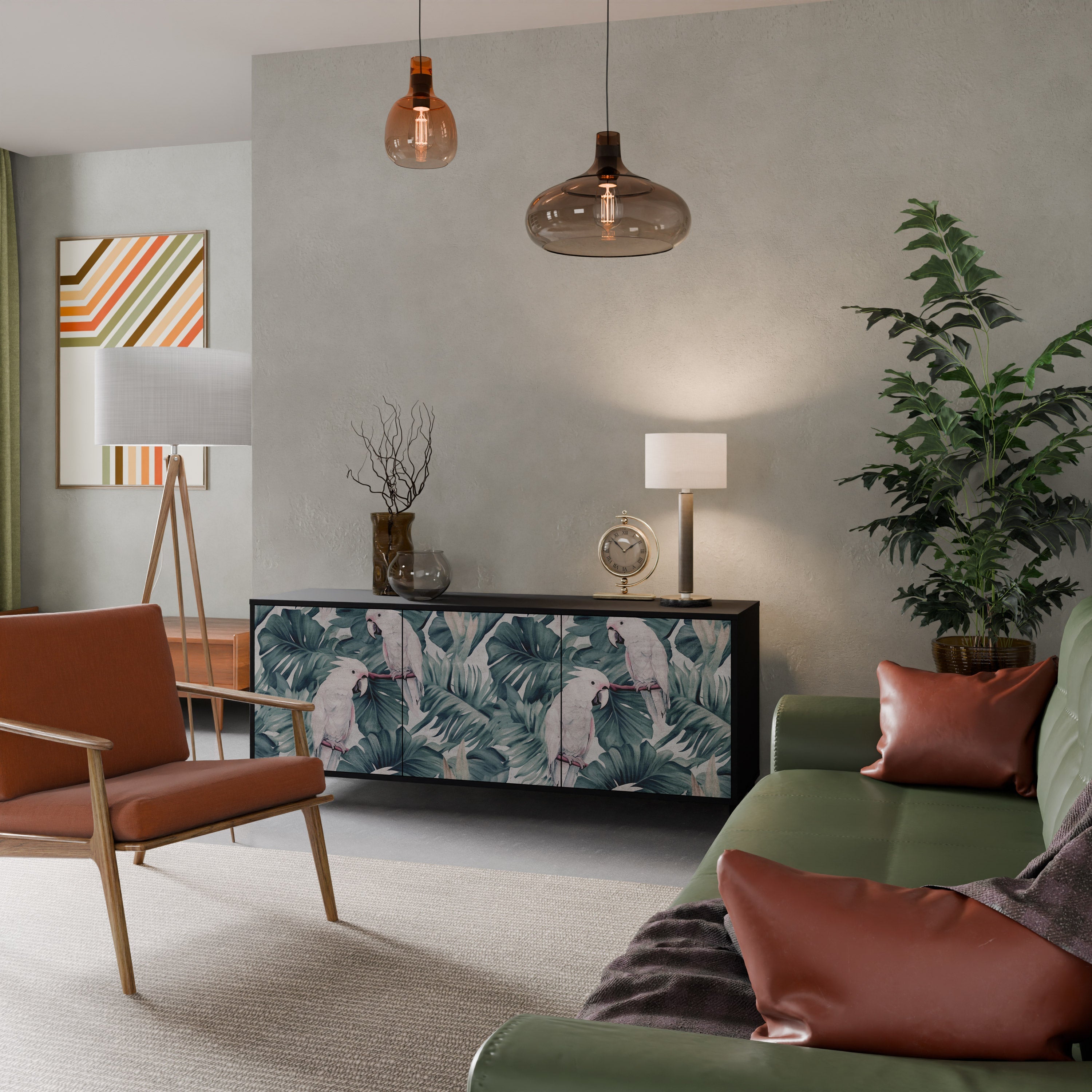 POPINJAY LOOK Sideboard mit 3 Türen in Schwarz