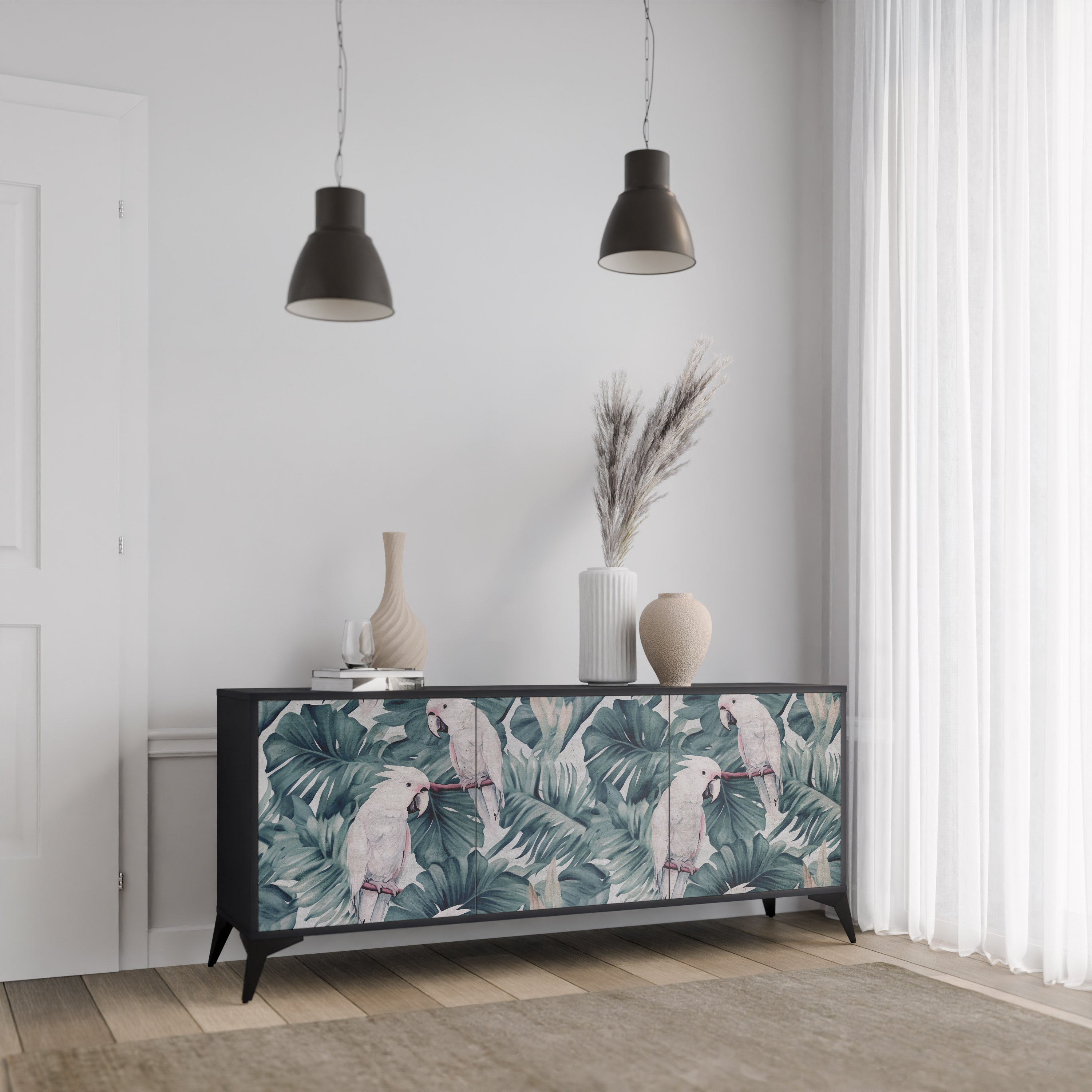 POPINJAY LOOK Sideboard mit 3 Türen in Schwarz