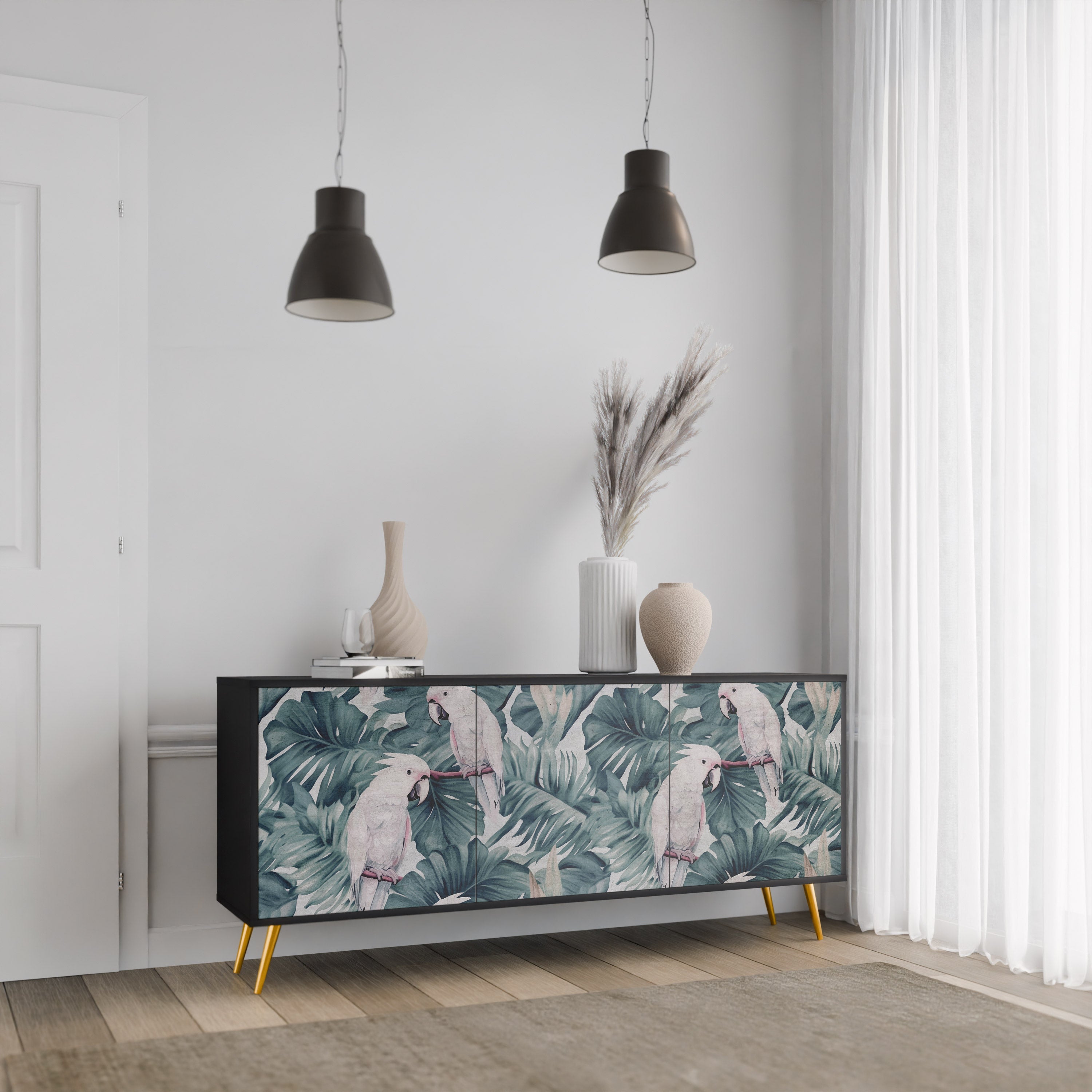 POPINJAY LOOK Sideboard mit 3 Türen in Schwarz