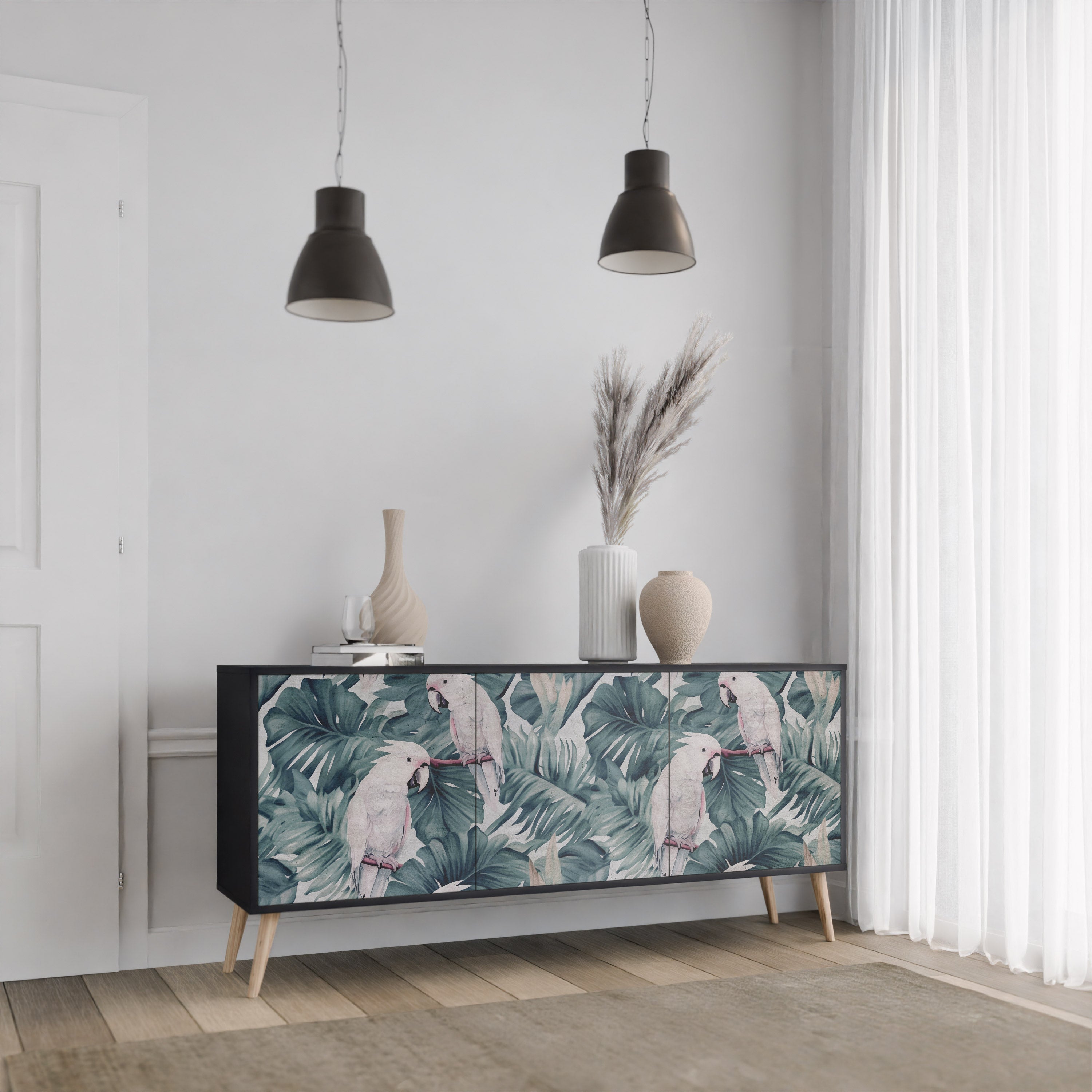 POPINJAY LOOK Sideboard mit 3 Türen in Schwarz