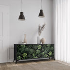 SUCCULENT JUNGLE Sideboard mit 3 Türen in Schwarz