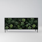 SUCCULENT JUNGLE Sideboard mit 3 Türen in Schwarz