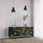 SUCCULENT JUNGLE Sideboard mit 3 Türen in Schwarz